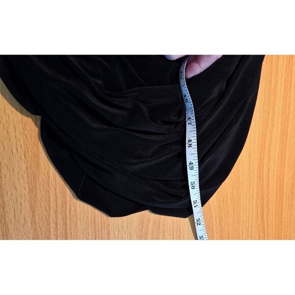Norma Kamali Dress Sz L/40 Tara Midi Ruched Off Shoulder Black Elegant Cocktail - Picture 7 of 13